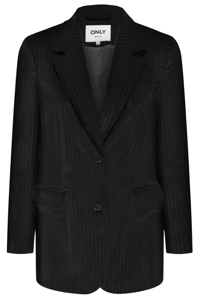 ONLREINA L/S PINSTRIPE BLAZER TLR N 15311367 Black/CLOUD DANCER